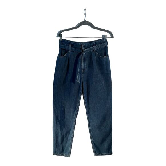 Uniqlo Denim - Uniqlo Women Jeans Size 25 Inch Blue High Rise Belted Paperbag Fit Denim